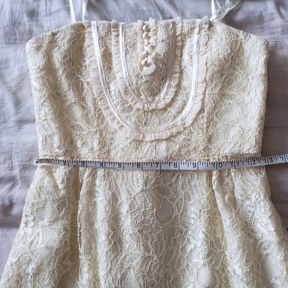 NWT BCBGMaxAzria Champagne Strapless Lace Dress (Cream, Size 2) - Picture 3 of 9